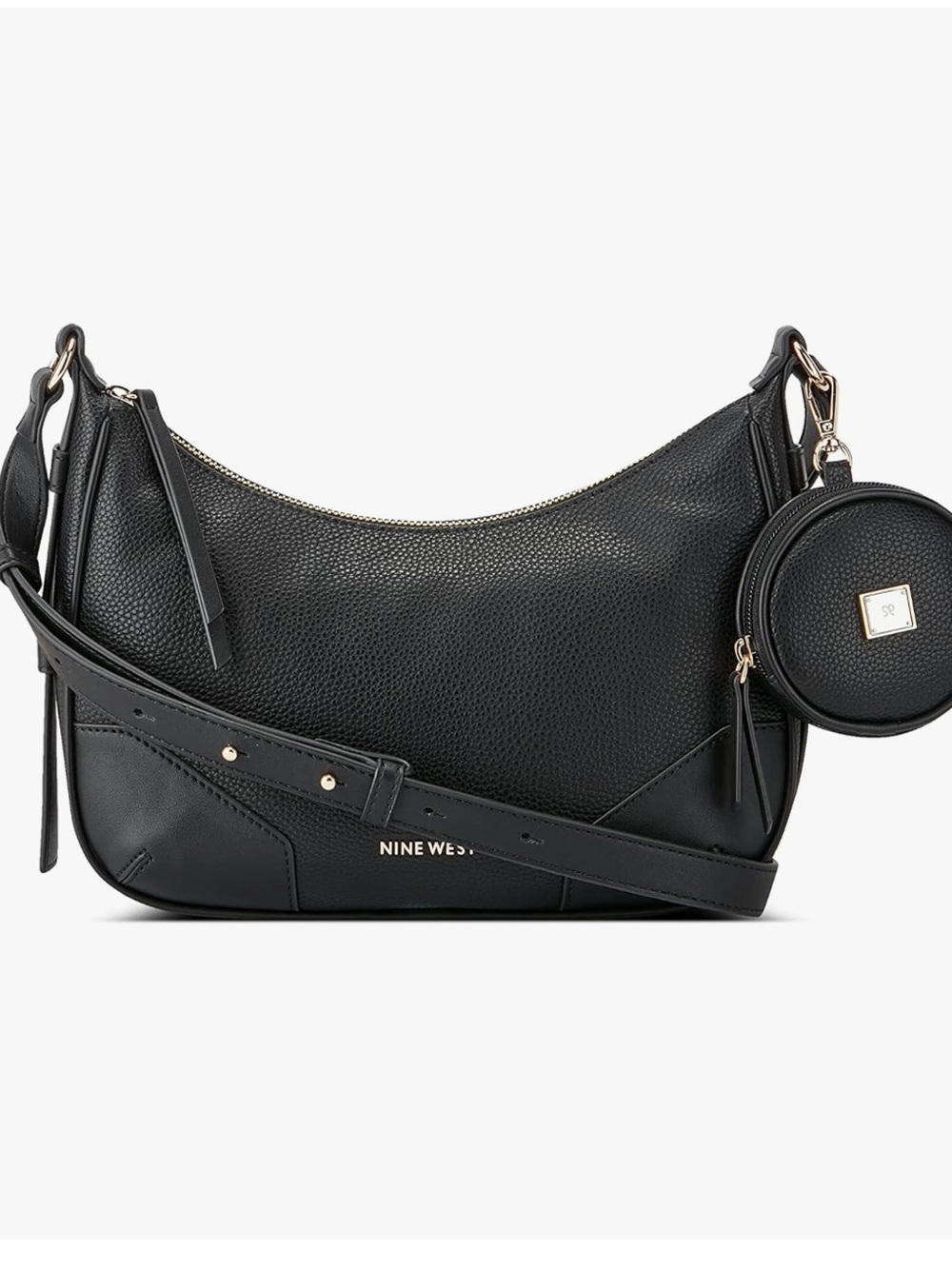 NWOT Nine West Brooklyn Black Pebbled Crossbody Bag